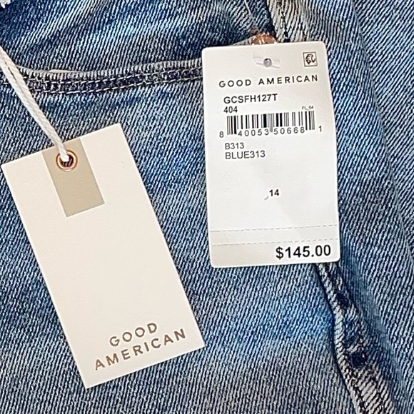 NWT GOOD AMERICAN Womens Super High Rise Good Curve Straight Leg Jeans - Size 14 - Picture 9 of 9